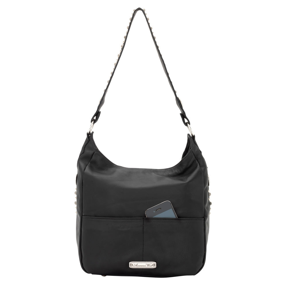 Black Leather Slouch Shoulder Bag