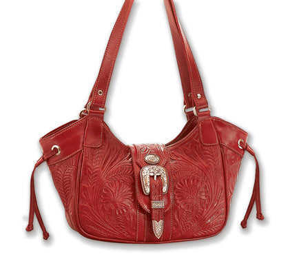 Ruby Red Leather Tote Bag (1970377)