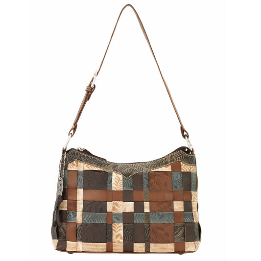 Hand Woven Panelled Leather Shoulder Bag (2583275)