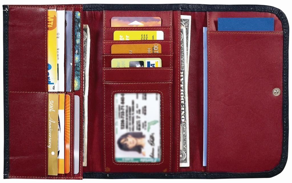 Golden Tan Leather Ladies Tri-Fold Wallet (4162282)