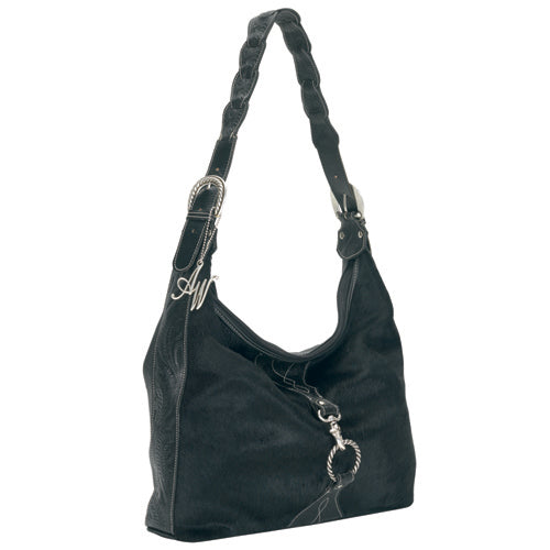 Black Cowhide Leather Hobo (3120572)