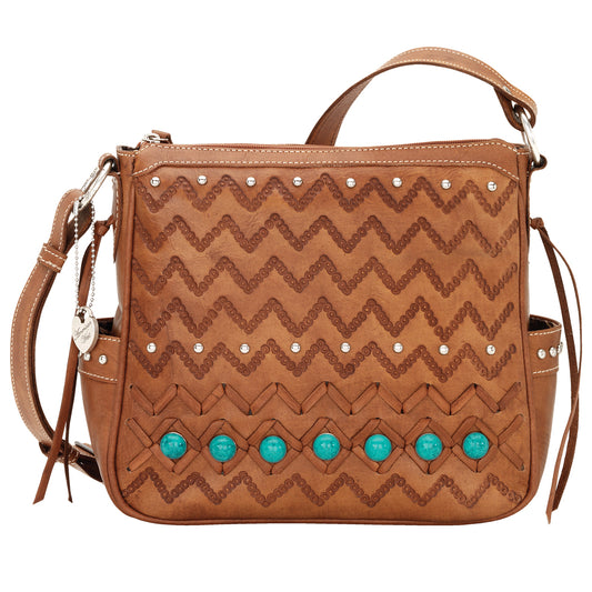 Golden Tan Leather All Access Crossbody Bag (3915774)