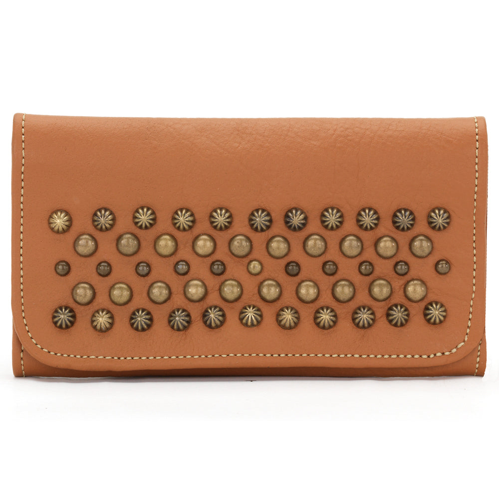 Golden Tan Leather Ladies Tri-Fold Wallet (4162282)