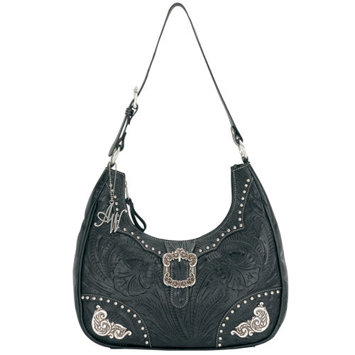 Midnight Black Leather Hobo (5220427)