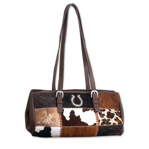 Printed Cowhide Leather Shoulder Bag (6282685)