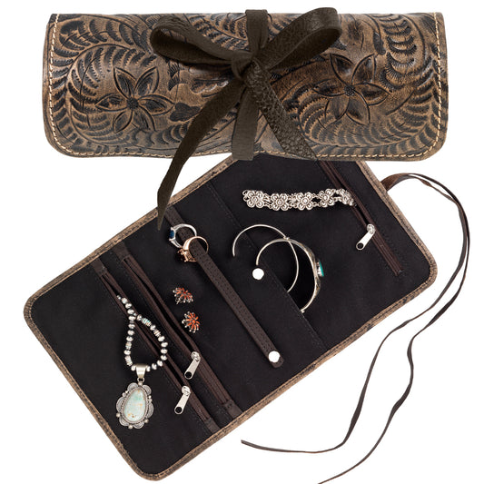Brown Leather Travel Jewellery Roll (8320889)