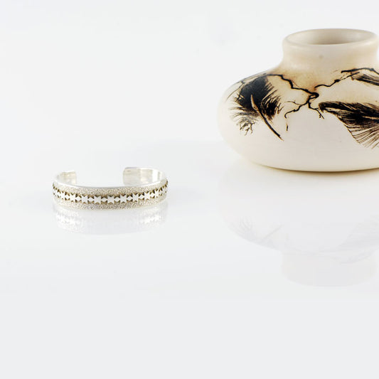 Sterling Silver Navajo Overlay Bracelet (BRT110)