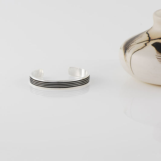 Sterling Silver Rail Overlay Bracelet (BRT111)