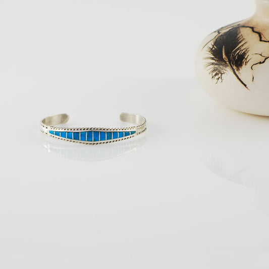 Sterling Silver and Turquoise Inlay Bracelet (BRT126)