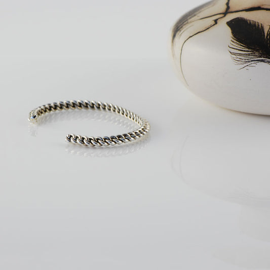 Sterling Silver Braided Cuff Bracelet (BRT130)