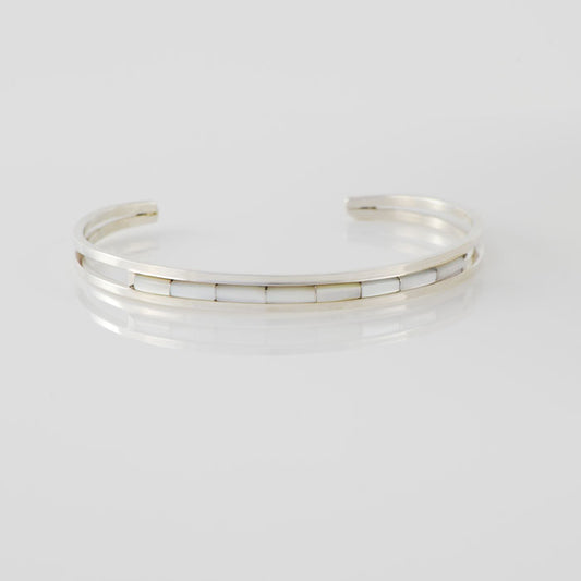 Sterling Silver and Opal Channel Inlay Bracelet (BRT131)