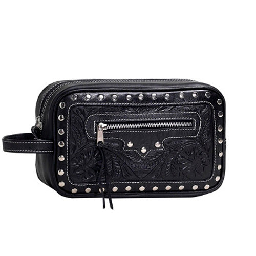 Men`s Black Leather Accessory Bag (IRON264)