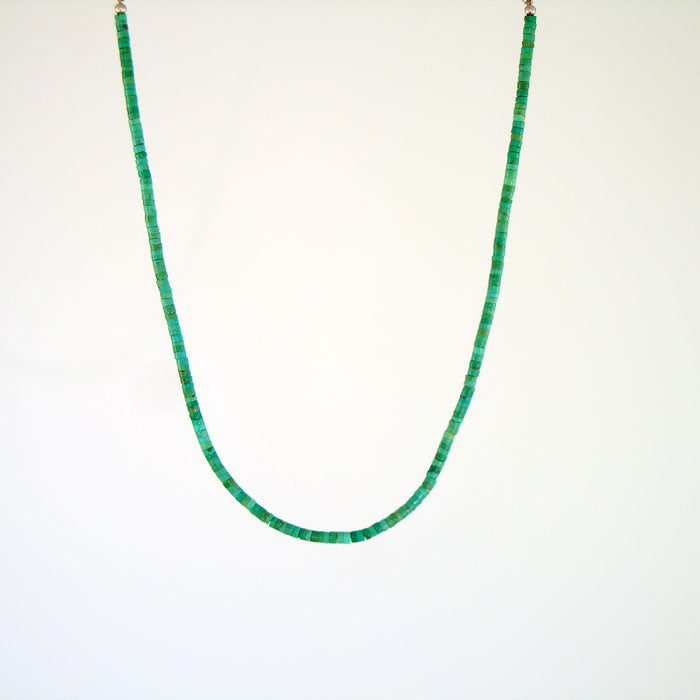 Green Kingman Arizona Turquoise Heishi Necklace (NCK340)