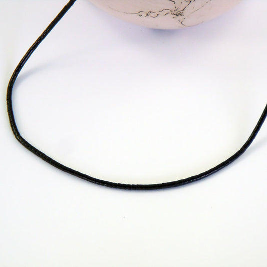 Petite Black Jet Heishi Necklace (NCK344)