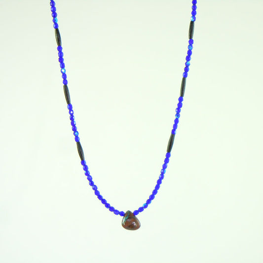Aurora Borealis Glass and Boulder Opal Necklace (NCK349)