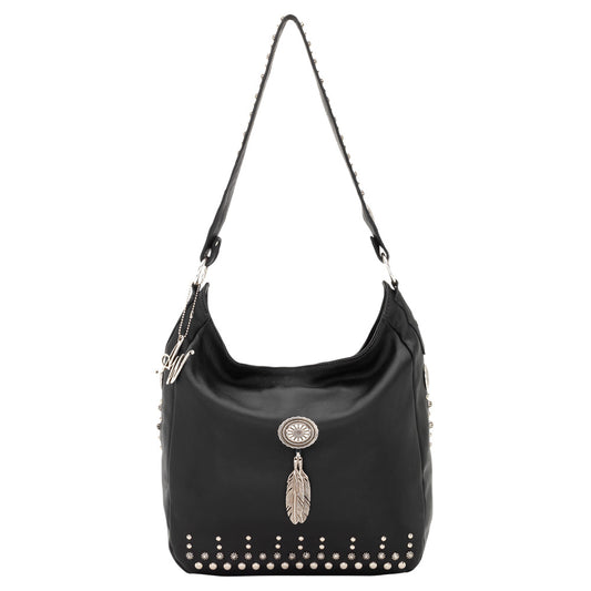 Black Leather Slouch Shoulder Bag