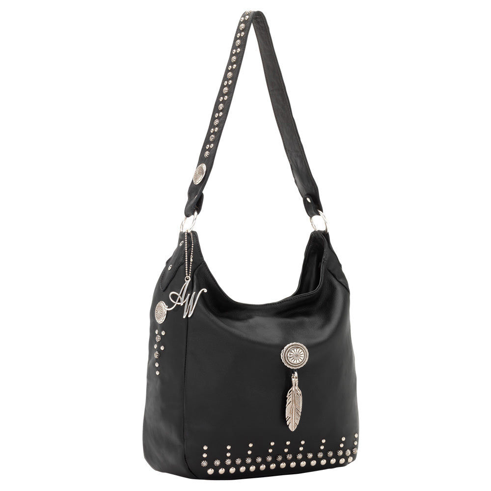 Black Leather Slouch Shoulder Bag