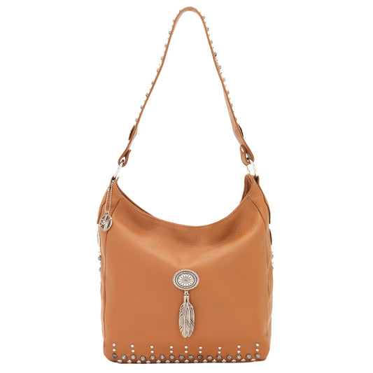Golden Tan Leather Slouch Shoulder Bag (1662331)