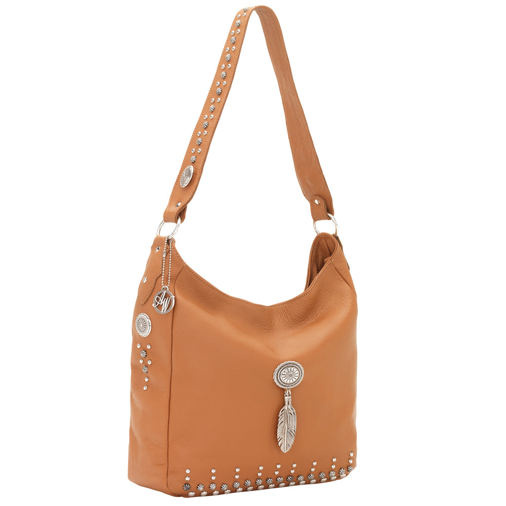 Golden Tan Leather Slouch Shoulder Bag (1662331)