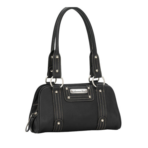 Soft Black Leather Satchel Handbag (2720338)