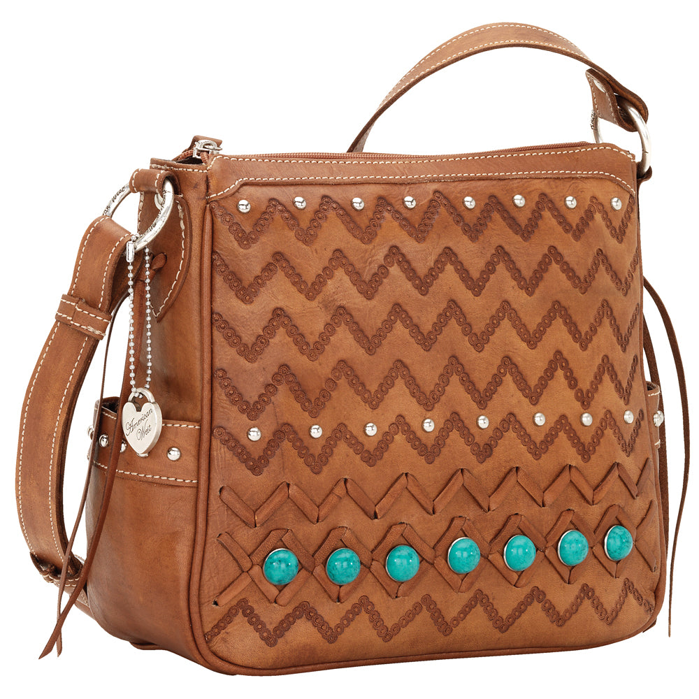 Golden Tan Leather All Access Crossbody Bag (3915774)