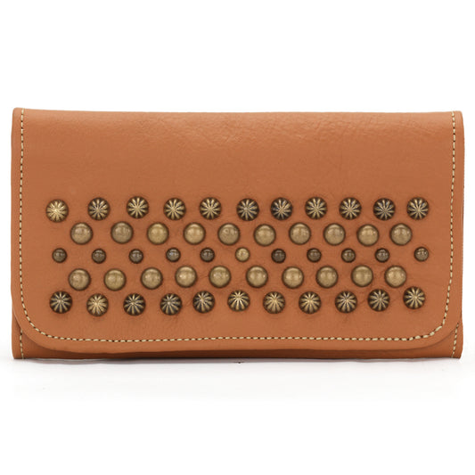 Golden Tan Leather Ladies Tri-Fold Wallet (4162282)