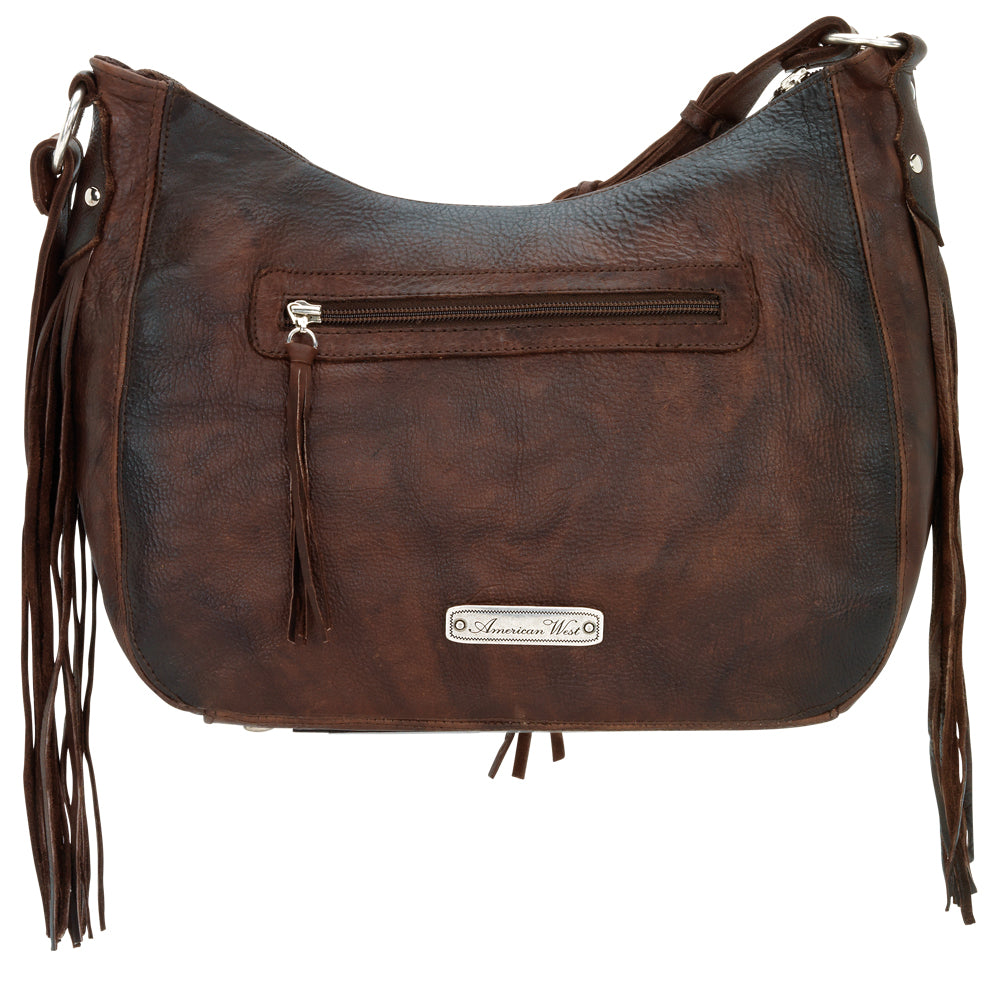 Chocolate Brown Leather Structured Hobo (4450608)