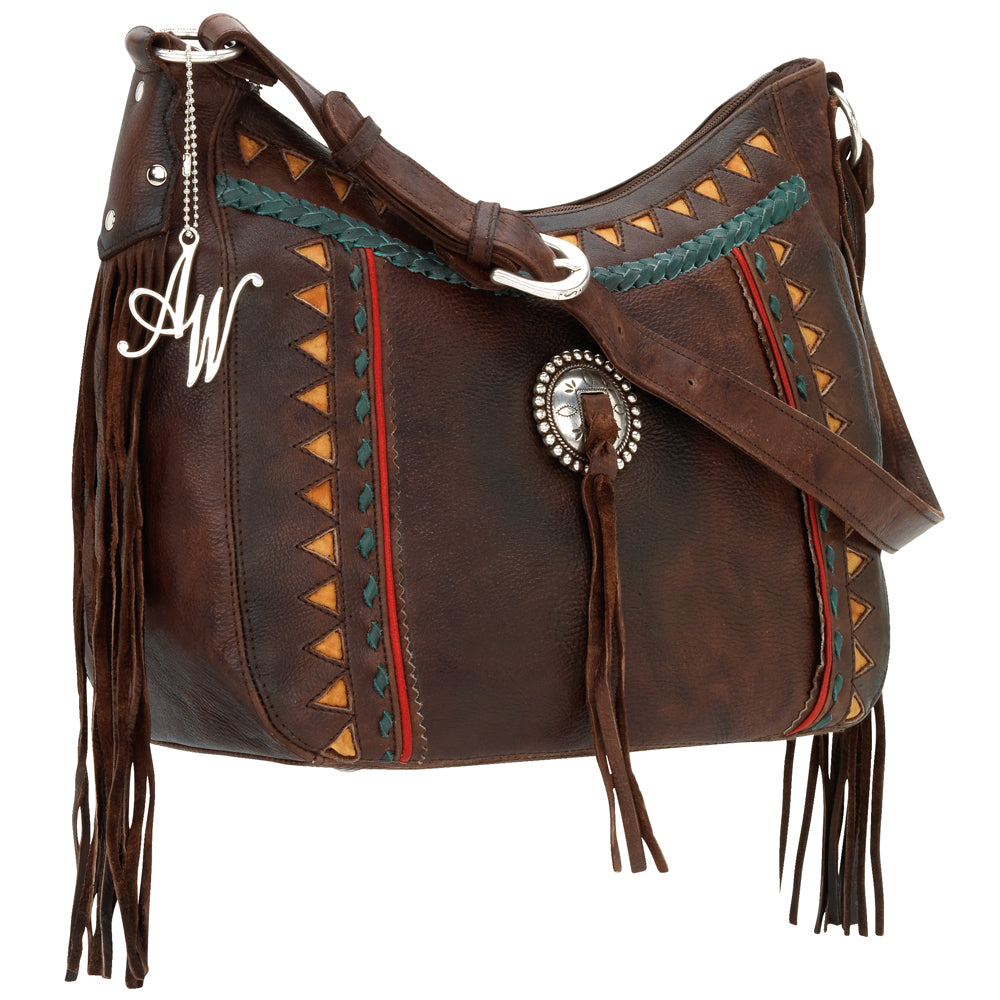 Chocolate Brown Leather Structured Hobo (4450608)