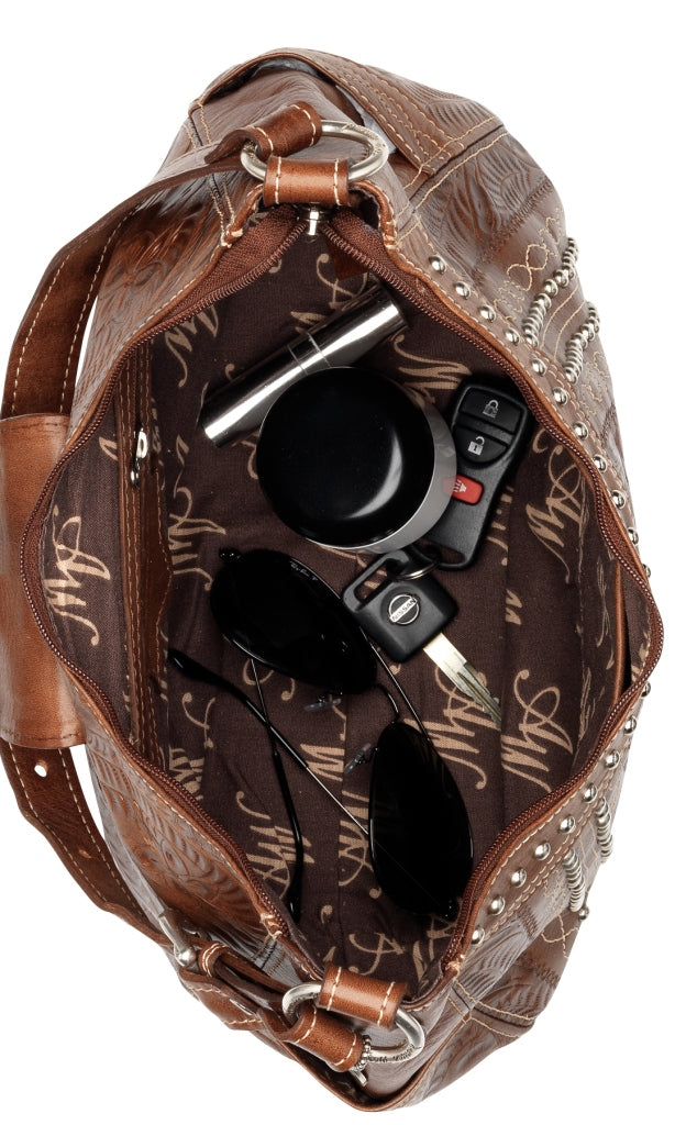 Chocolate Brown Leather Structured Hobo (4450608)