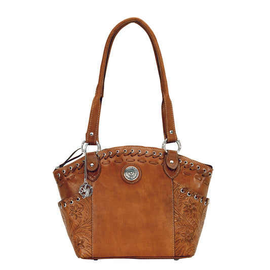 Caramel Leather Bucket Tote (6315263)