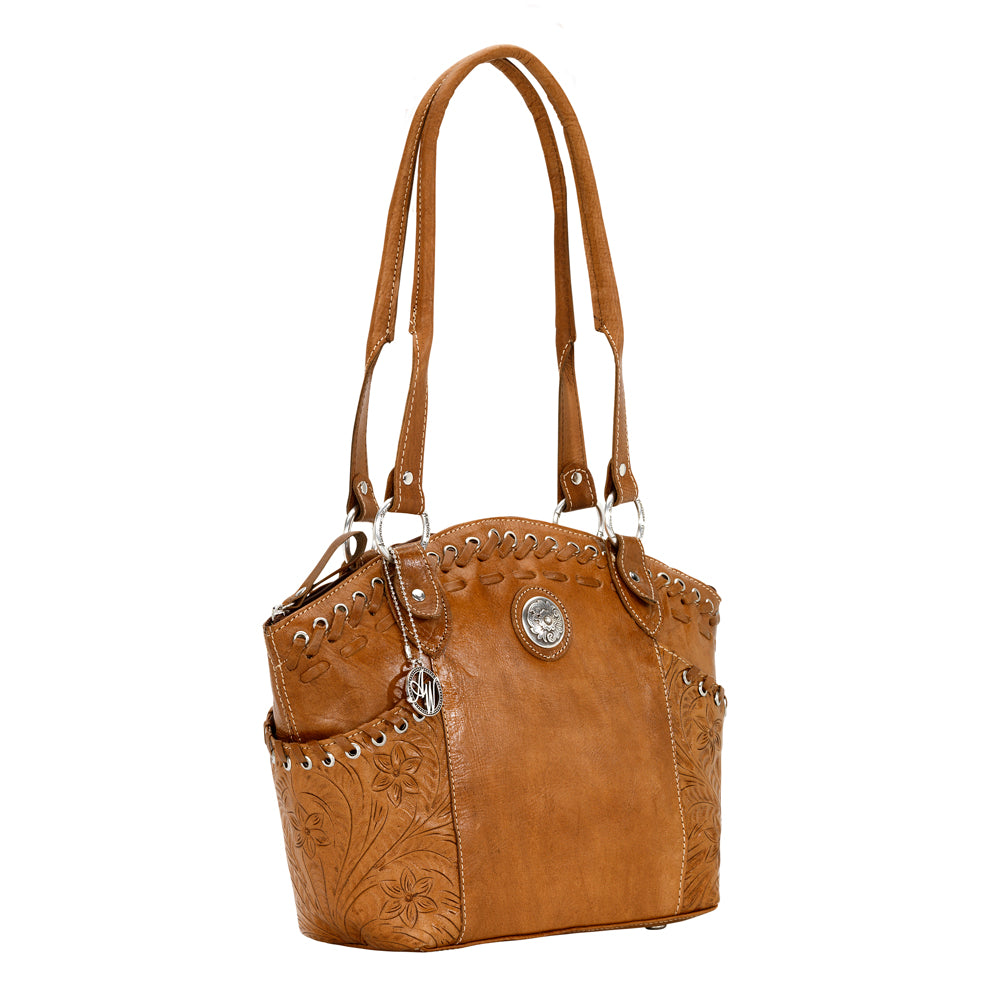 Caramel Leather Bucket Tote (6315263)