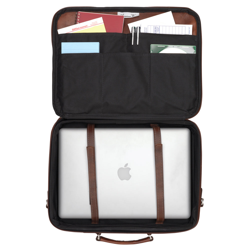 Mahogany Leather Laptop Briefcase (0210910)