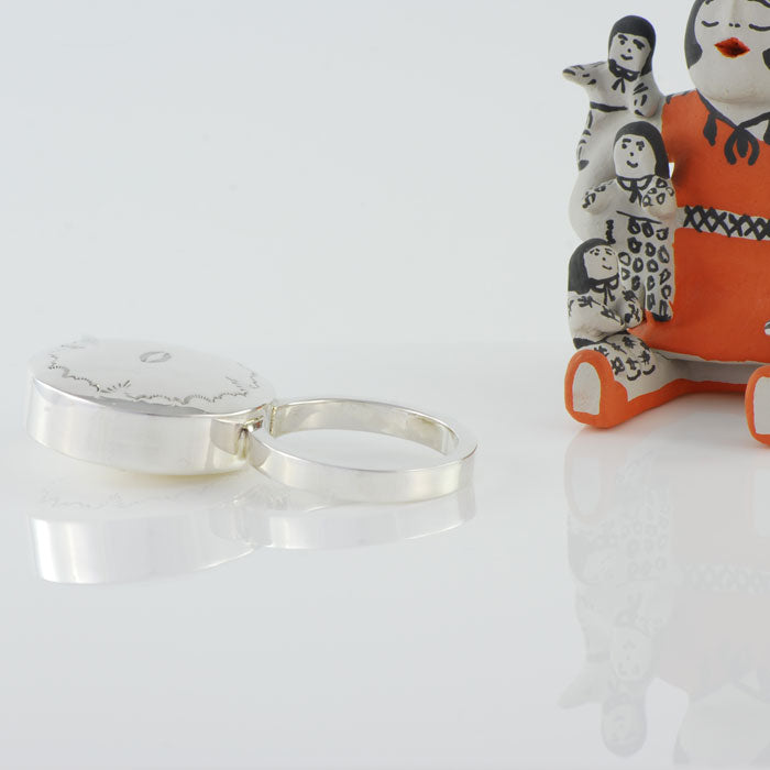 Sterling Silver Round Baby Rattle (BABY004)