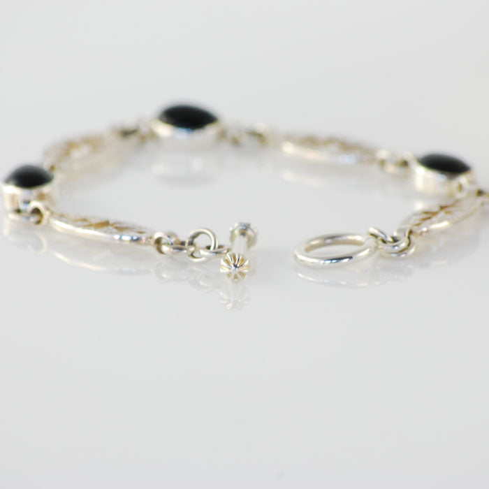 Sterling Silver and Black Onyx Bracelet (BRT112)