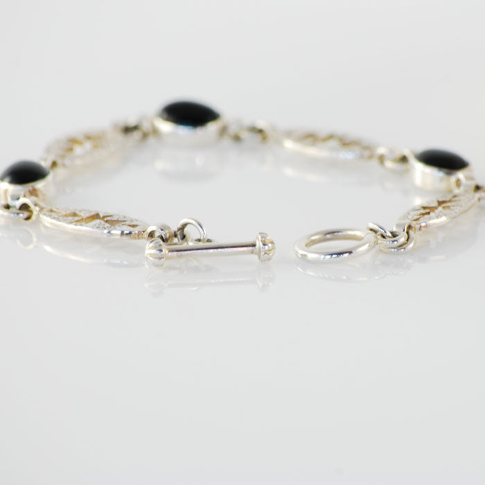 Sterling Silver and Black Onyx Bracelet (BRT112)