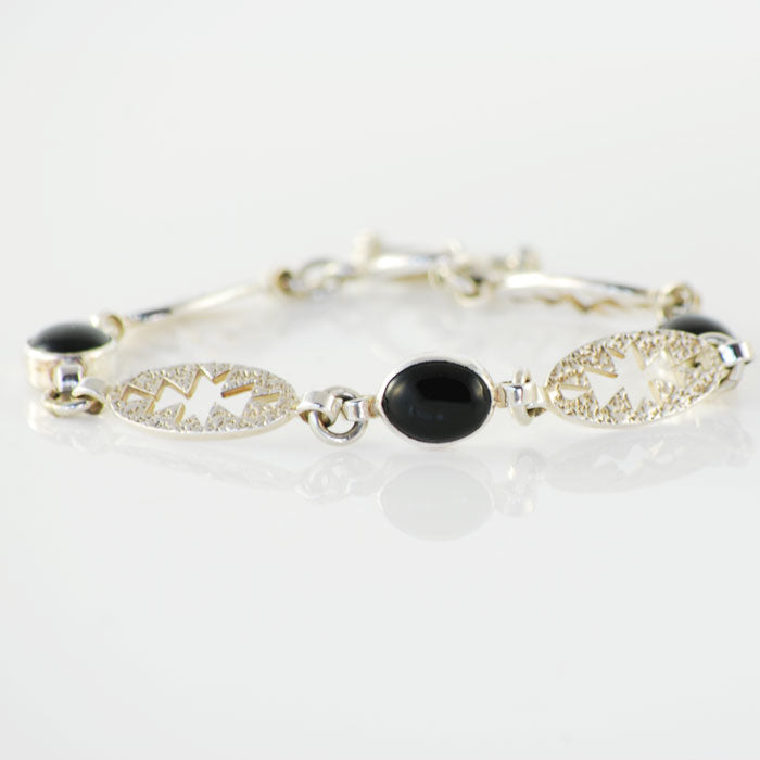 Sterling Silver and Black Onyx Bracelet (BRT112)