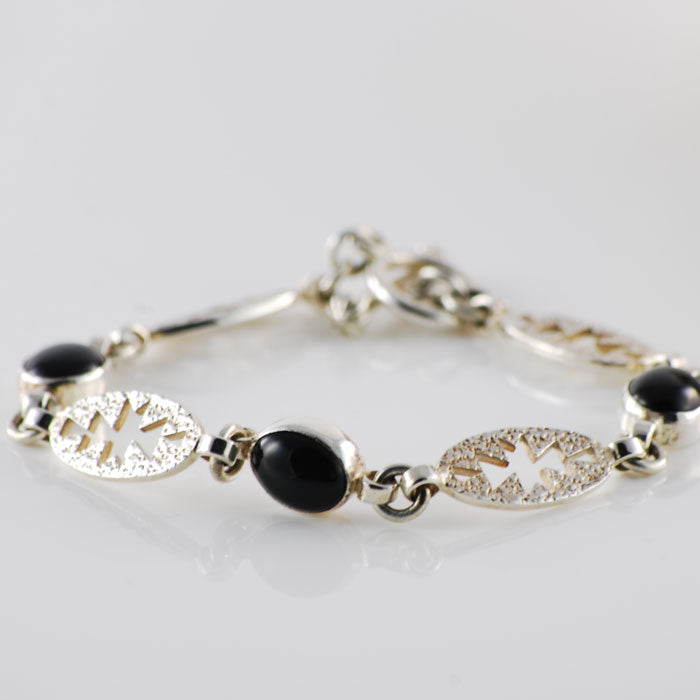 Sterling Silver and Black Onyx Bracelet (BRT112)