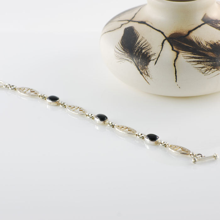 Sterling Silver and Black Onyx Bracelet (BRT112)