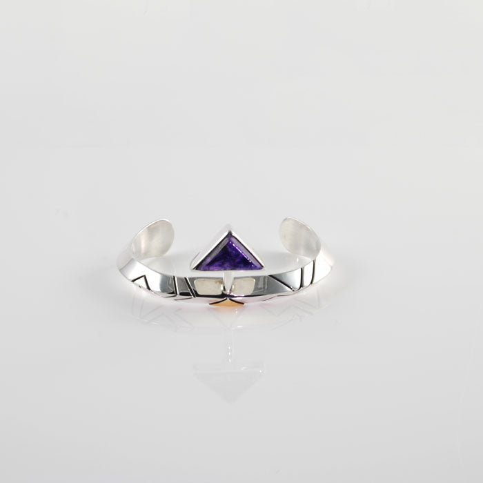 Sterling Silver, Gold and Charoite Bracelet (BRT115)