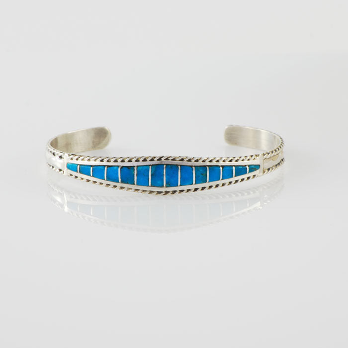 Sterling Silver and Turquoise Inlay Bracelet (BRT126)
