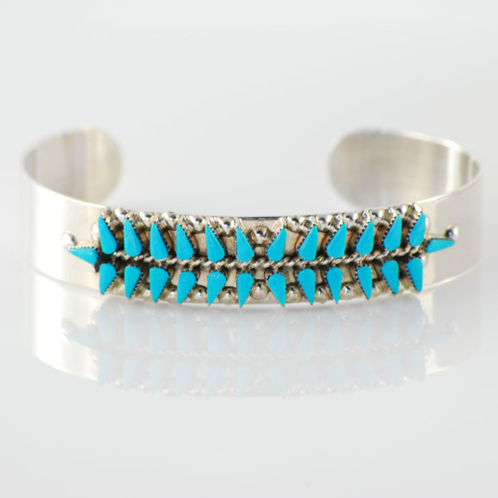 Sterling Silver and Turquoise Petit Point Bracelet (BRT127)