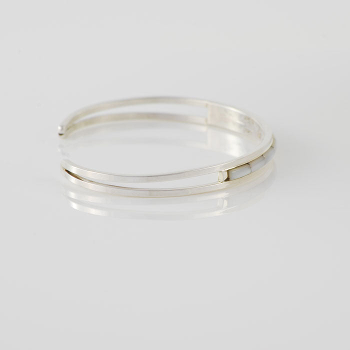 Sterling Silver and Opal Channel Inlay Bracelet (BRT131)