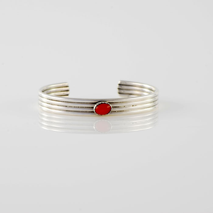 Sterling Silver and Coral Baby Bracelet (BRT135)