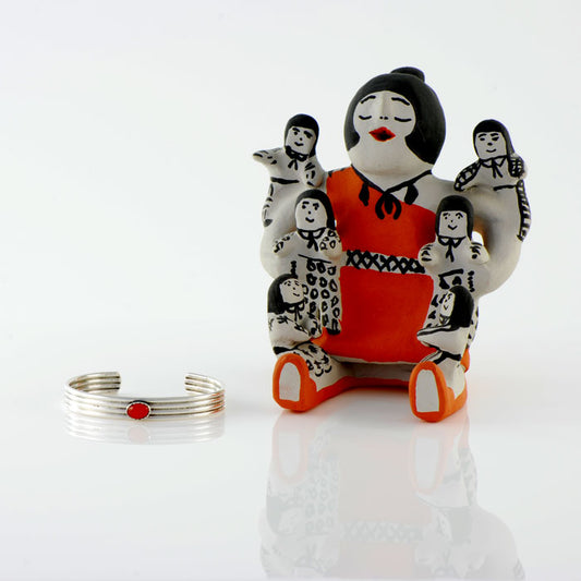 Sterling Silver and Coral Baby Bracelet (BRT135)
