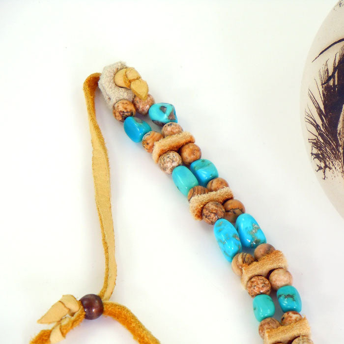 Turquoise and Picture Jasper Bracelet (BRT140)