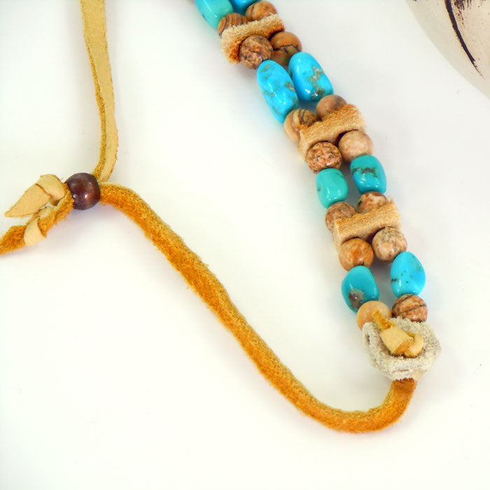 Turquoise and Picture Jasper Bracelet (BRT140)