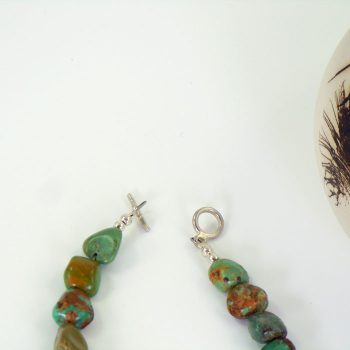 Green Nevada Turquoise Nugget Bracelet (BRT146)