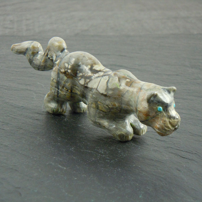 Zuni Mountain Lion Carving By Clive Hustito (FET518)