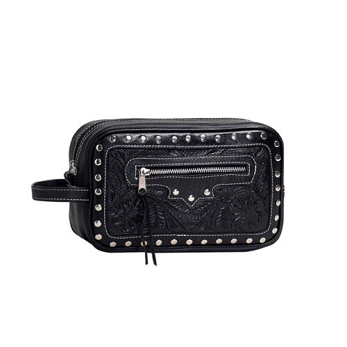 Men`s Black Leather Accessory Bag (IRON264)