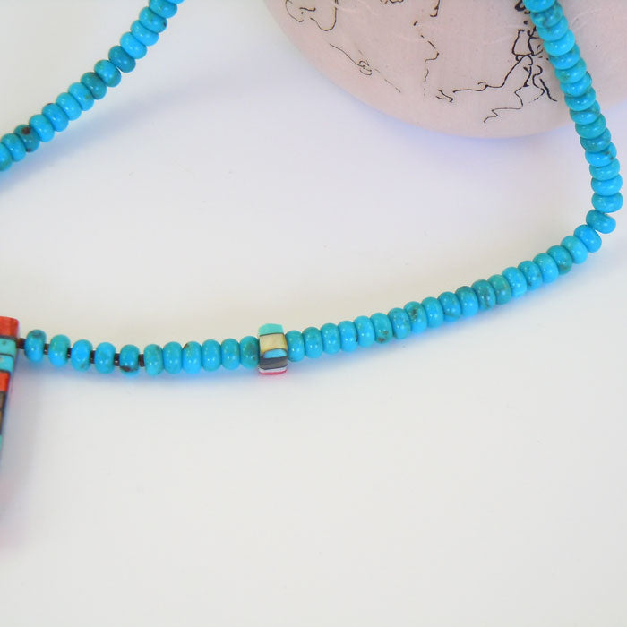 Turquoise Necklace with Mosaic Inlay Pendants (NCK311)